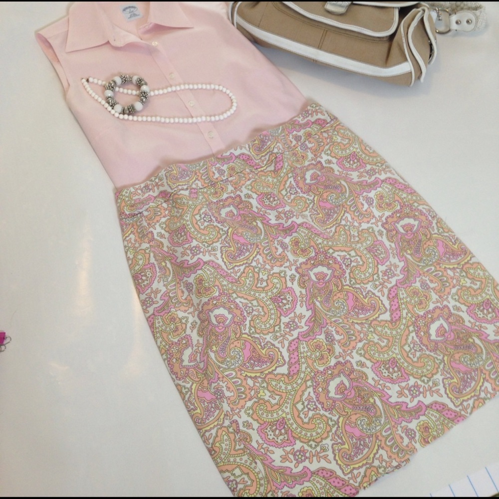 5 for $20  pink yellow paisley skirt …